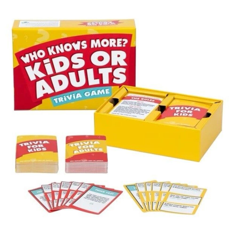 Who Knows More? Kids or Adults, The Ultimate Trivia Game Kids, Teens Adults 8+